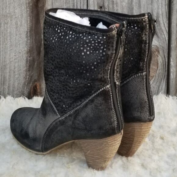 Black/Gray Leather Ankle Boots Eric Michael Lola Sabbia Lago EU Size 40 Booties - Picture 4 of 13